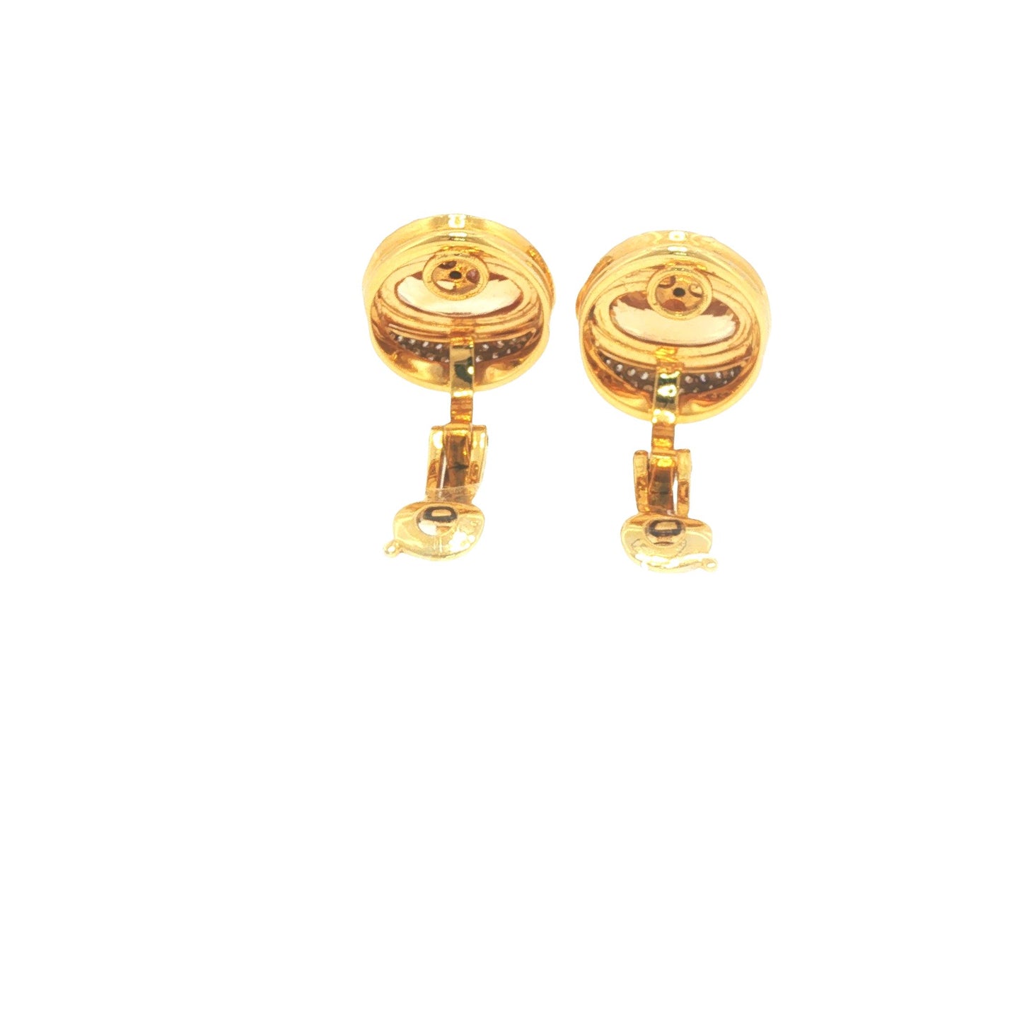 Marina B 18K Gold Oval Citrine Diamond Earrings