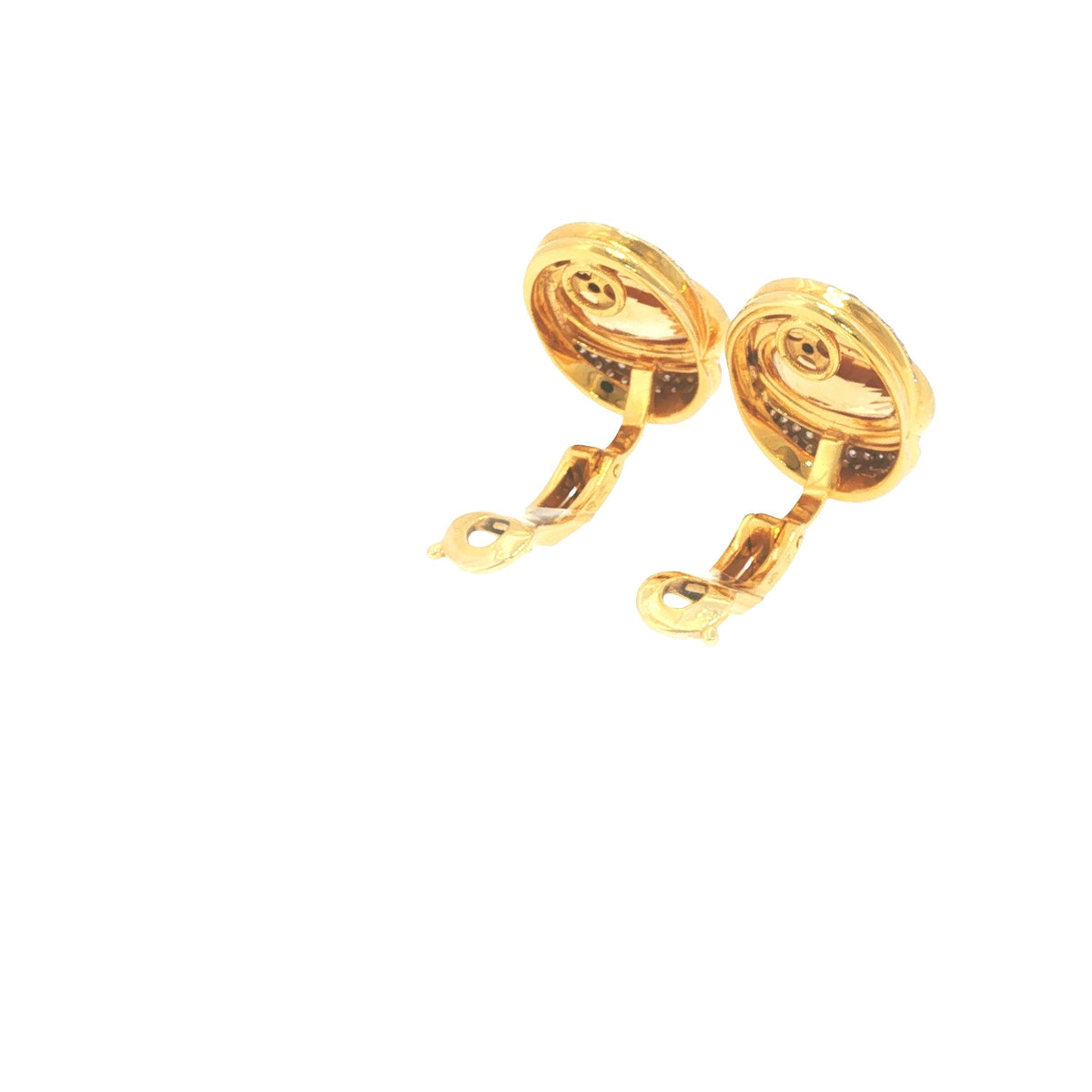 Marina B 18K Gold Oval Citrine Diamond Earrings