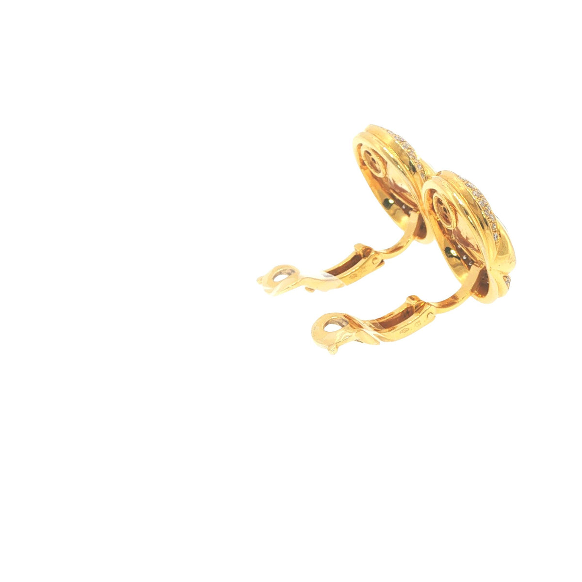 Marina B 18K Gold Oval Citrine Diamond Earrings