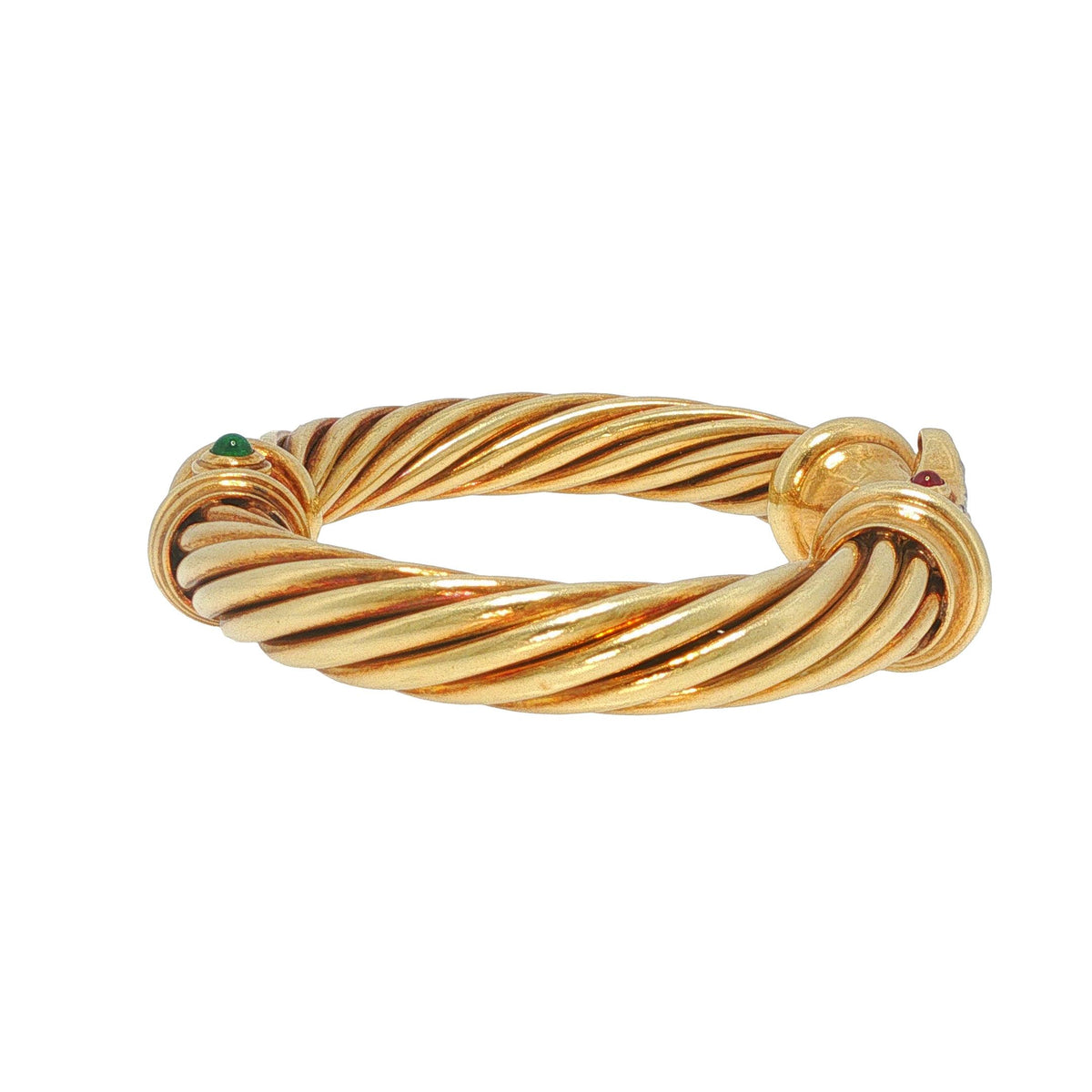 David Yurman Vintage 14k Yellow Gold Diamond Buckle Cable Renaissance Bracelet