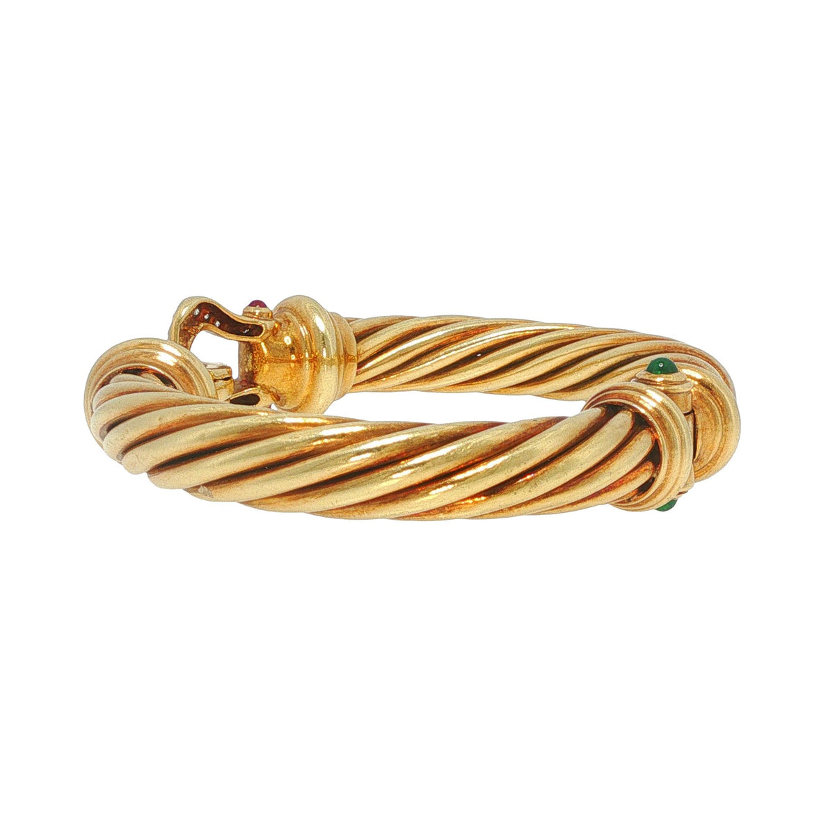 David Yurman Vintage 14k Yellow Gold Diamond Buckle Cable Renaissance Bracelet
