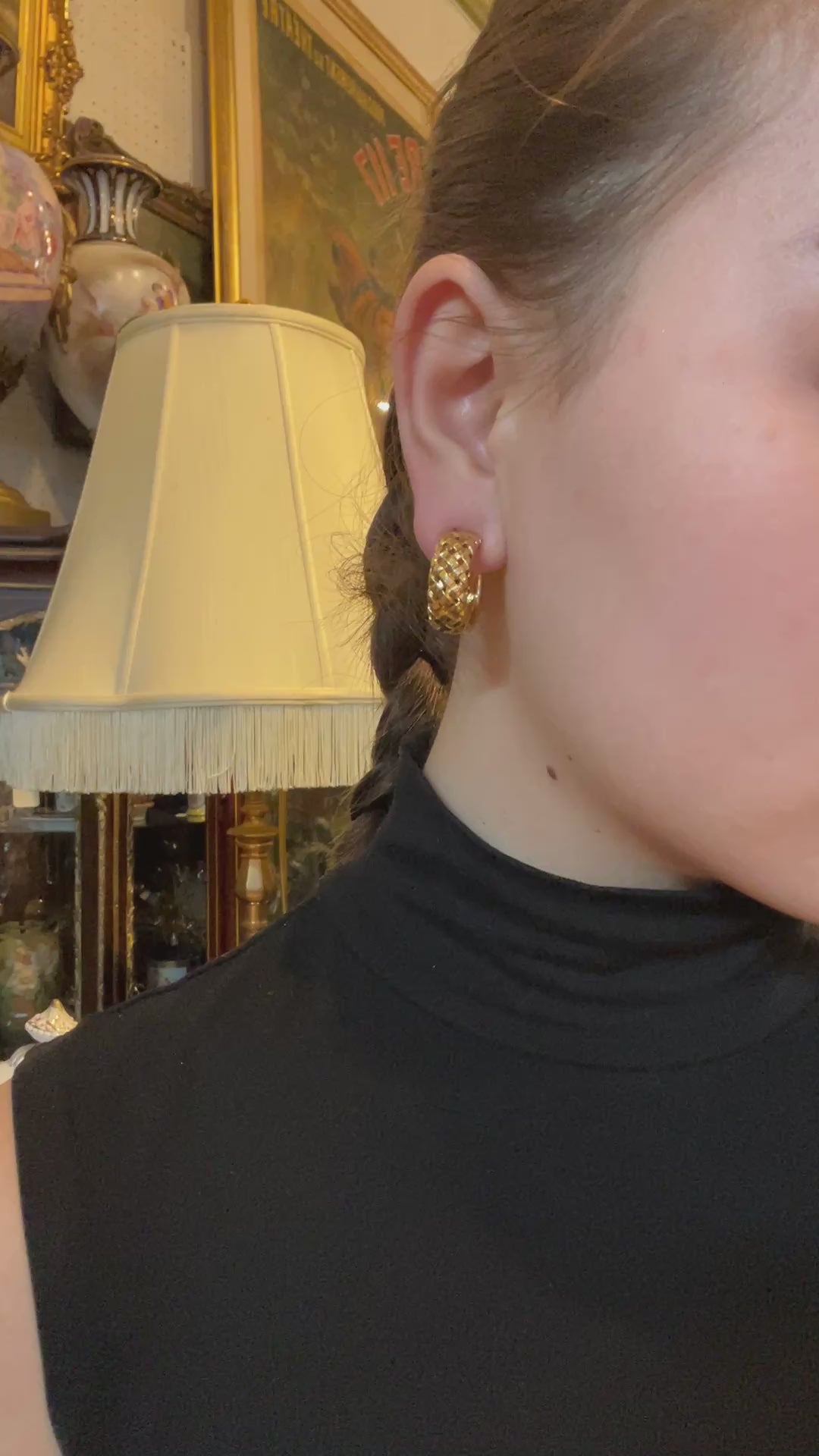 Tiffany & Co. Vannerie 18k Gold Woven Hoop Earrings