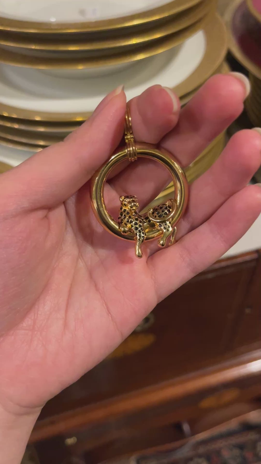 Charles Garnier Panther 18K Gold Leopard Pendant