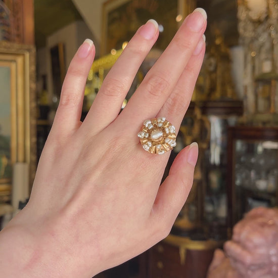 Vintage 14K Gold Baroque Pearls Ring