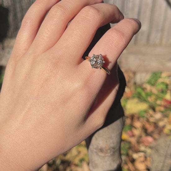 14K Gold Brown Diamond Engagement Ring