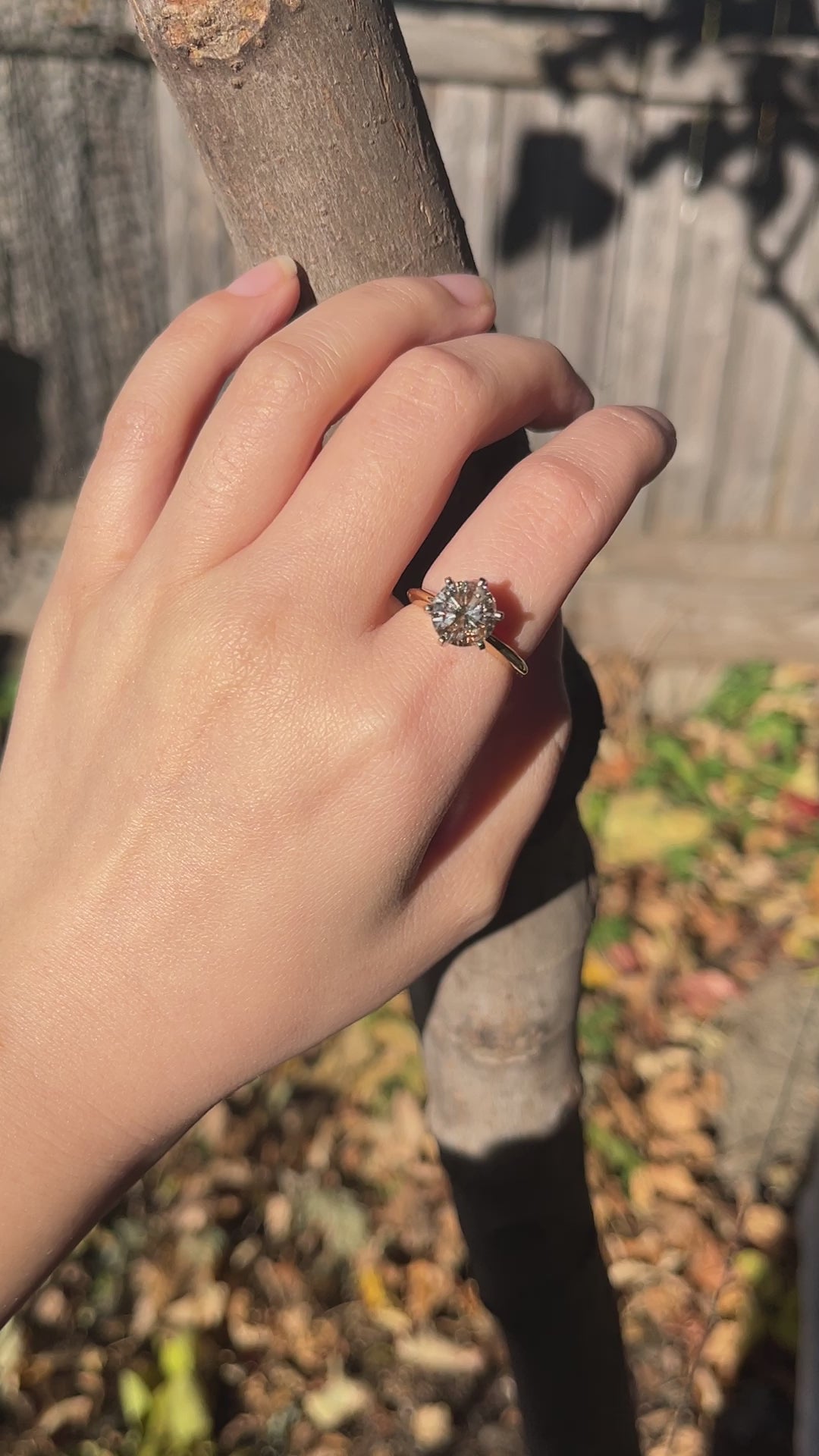 14K Gold Brown Diamond Engagement Ring