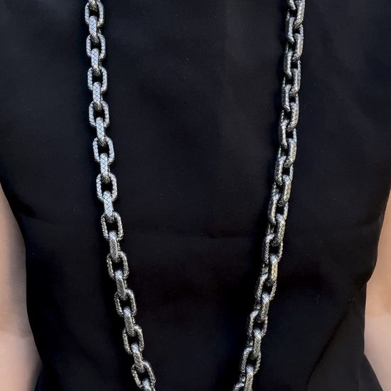 Bottega Veneta Sterling Silver Weave Chunky Chain Necklace