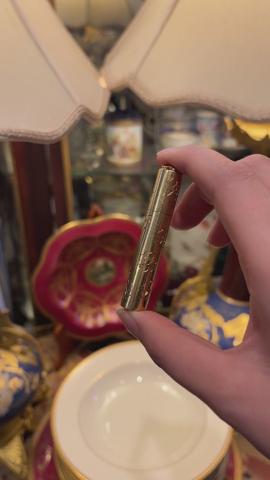 Vintage Van Cleef & Arpels 18k Gold Ruby and Diamond Perfume Bottle