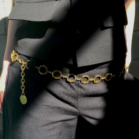 Karl Lagerfeld Gold Tone Loop Chain Necklace/Belt