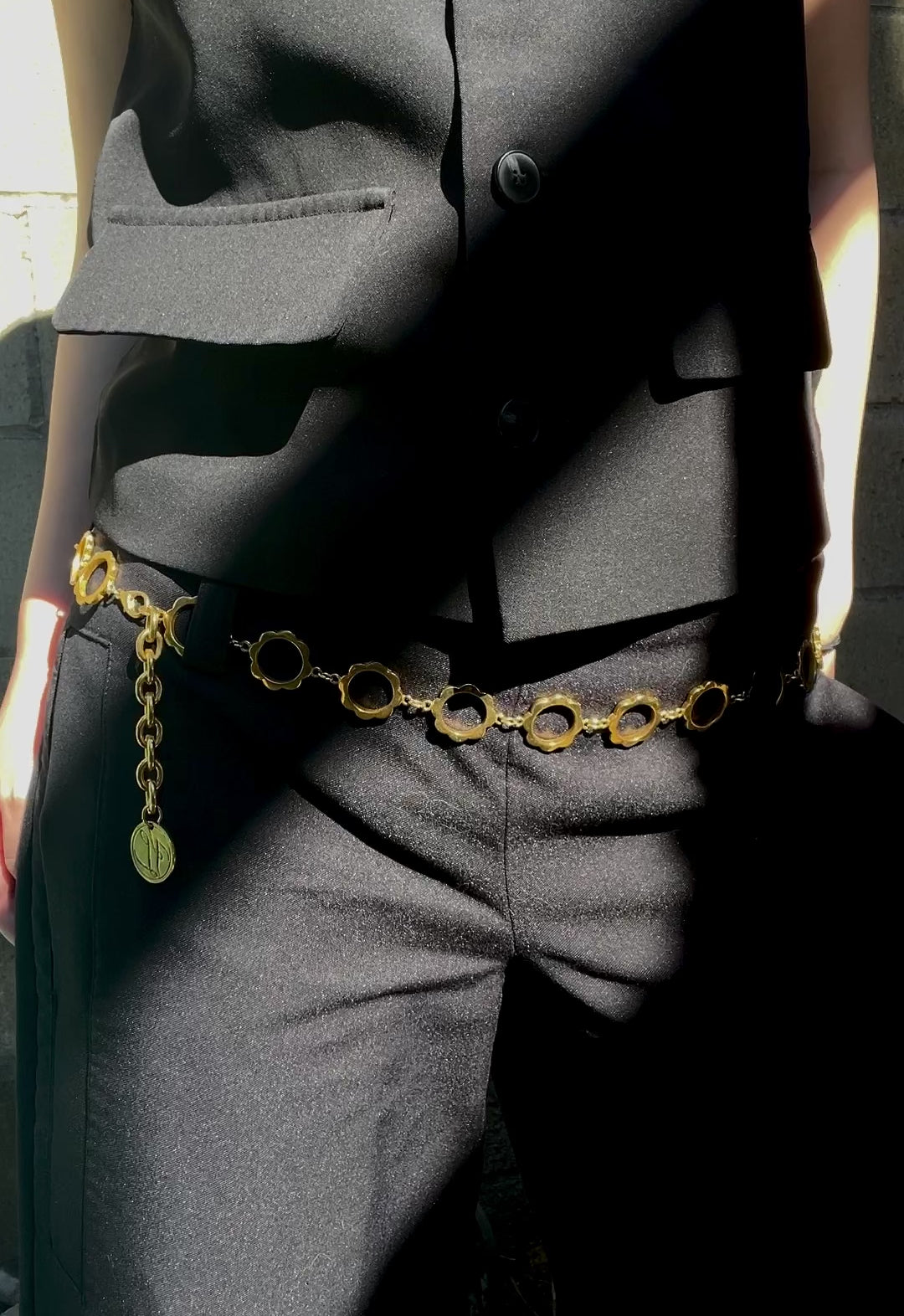 Karl Lagerfeld Gold Tone Loop Chain Necklace/Belt