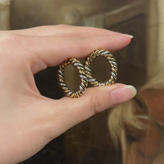 David Webb 18K Gold & Sterling "Around the Cuff" Cufflink