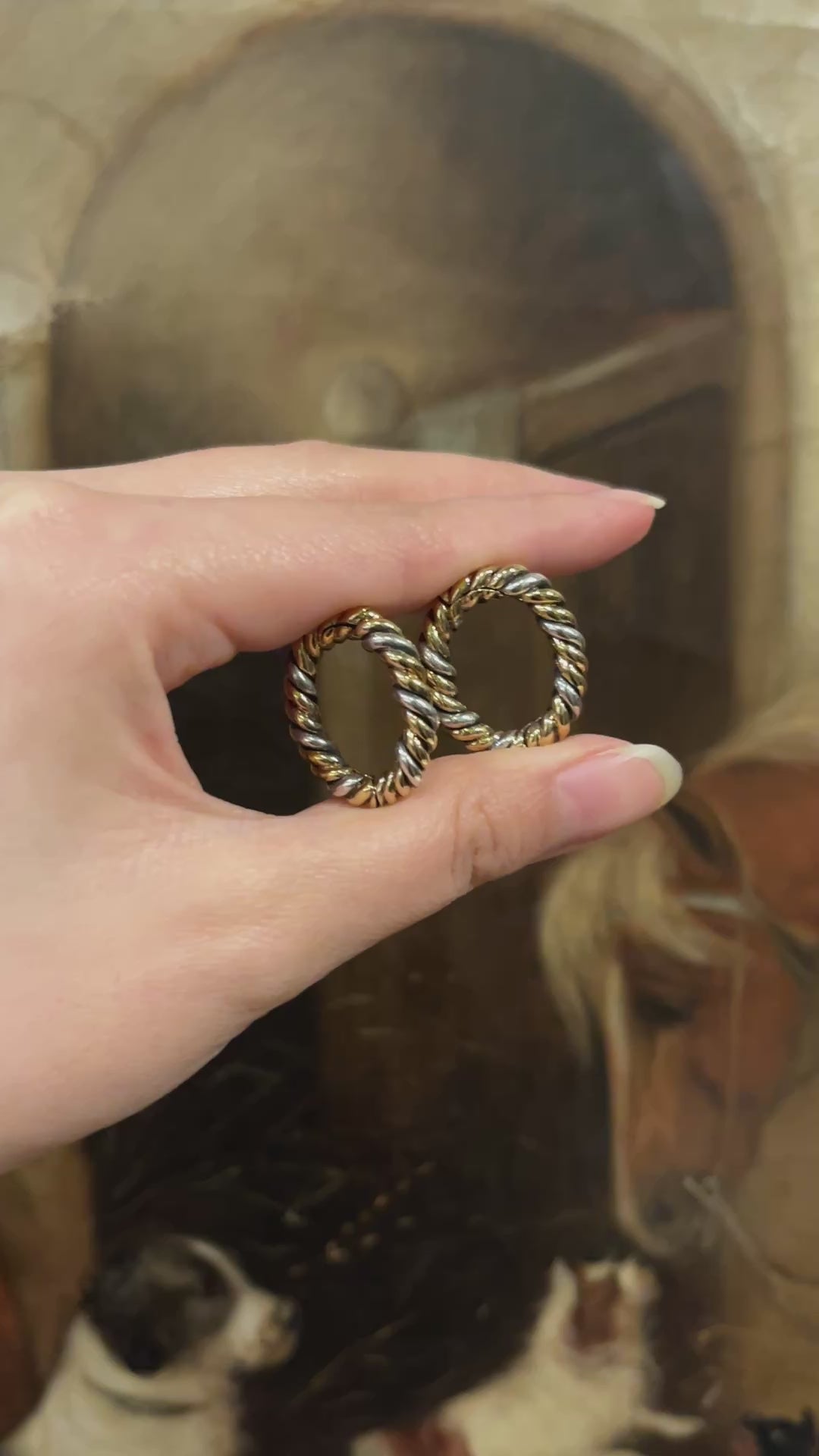 David Webb 18K Gold & Sterling "Around the Cuff" Cufflink