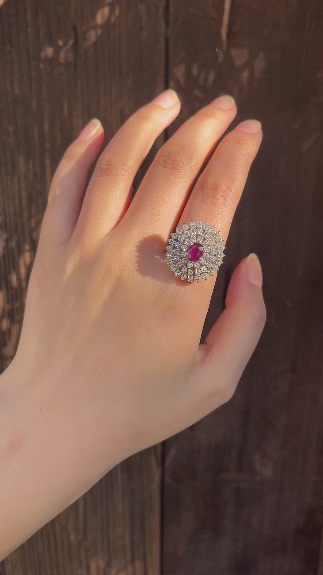 Platinum Diamonds Ruby Ring