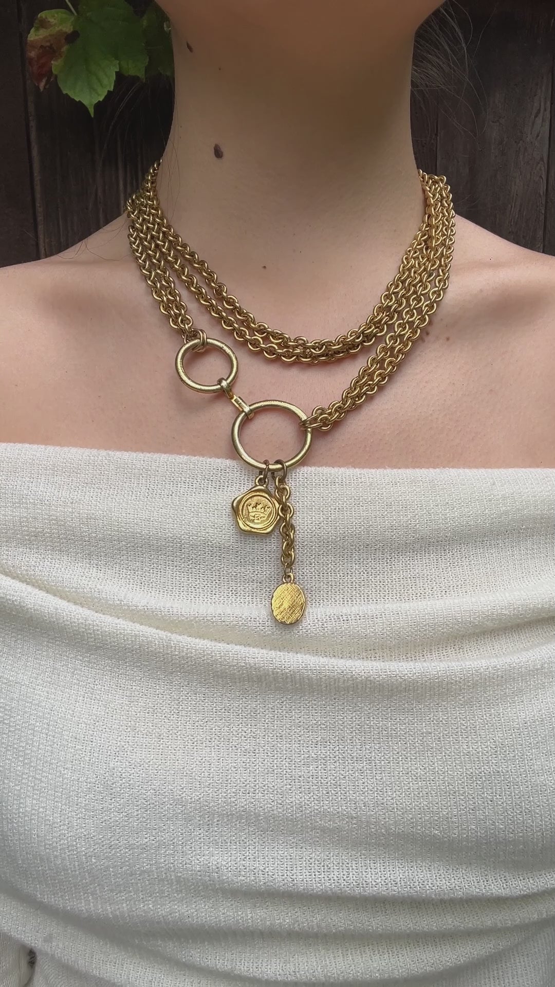 Vintage Fendi Gold Tone Chain Necklace