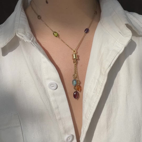 Bulgari B.Zero 18K Gold Multi Gemstone Necklace