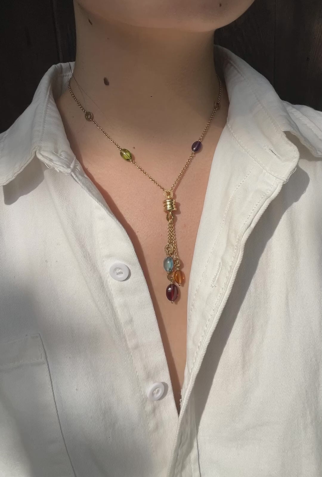 Bulgari B.Zero 18K Gold Multi Gemstone Necklace