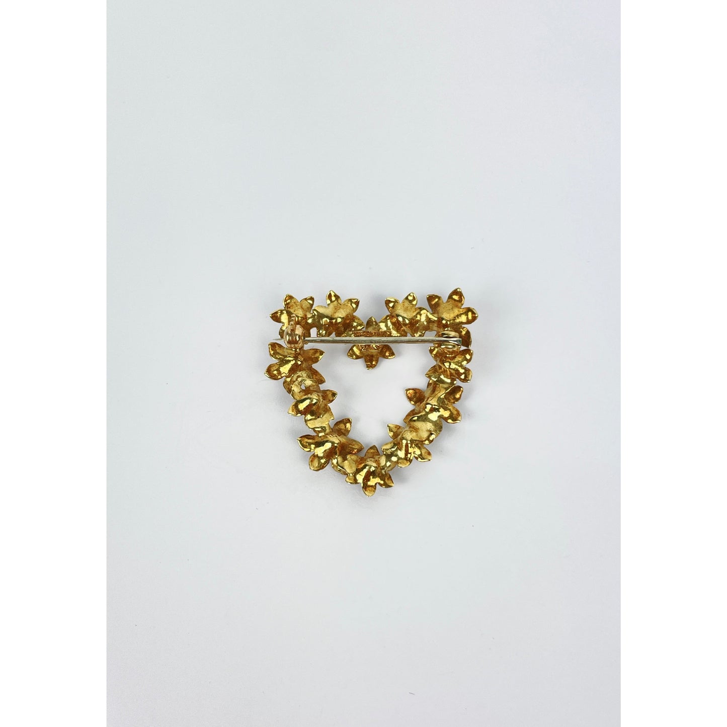 Vintage Tiffany & Co. 18k Gold Ruby Pearl Heart Brooch Pin