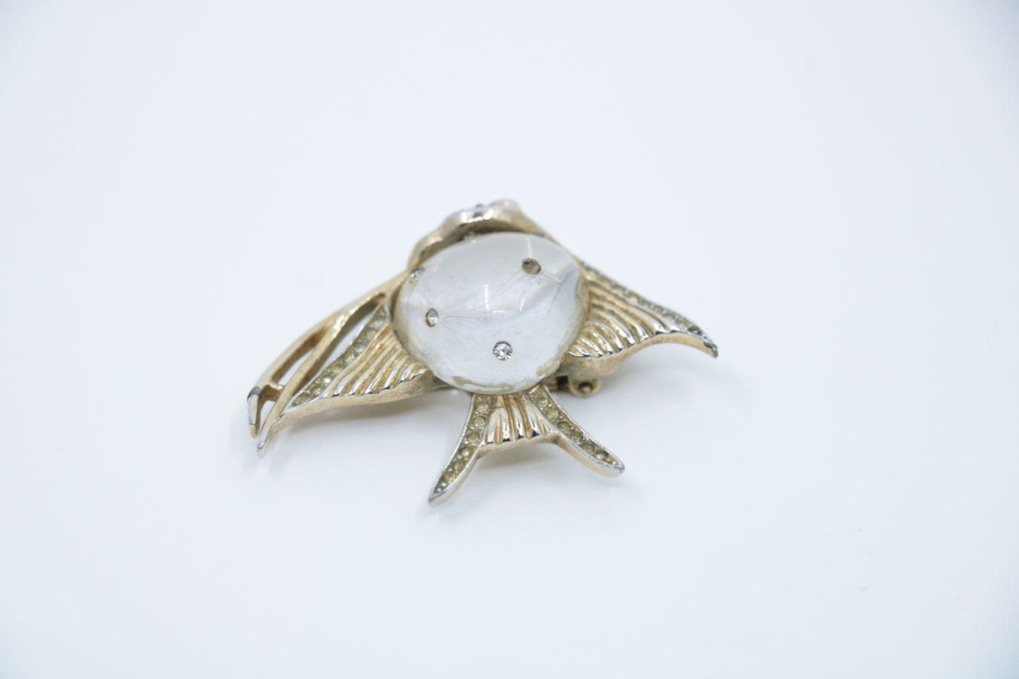 Vintage CORO TRIFARI Lucite Jelly Belly Fish Brooch