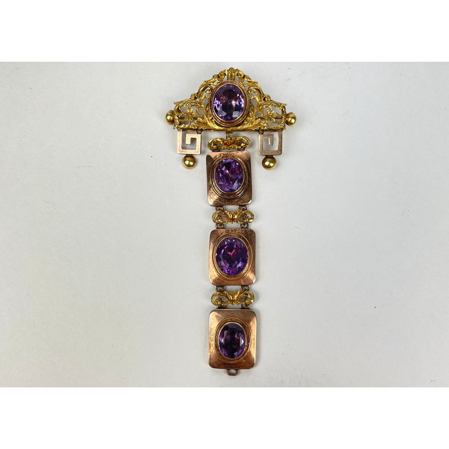 Victorian 22k Gold Amethyst Tiara & Necklace Set