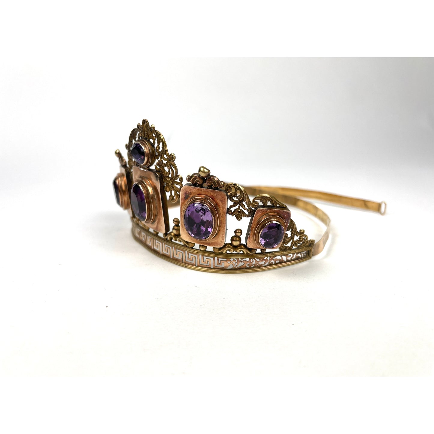 Victorian 22k Gold Amethyst Tiara & Necklace Set