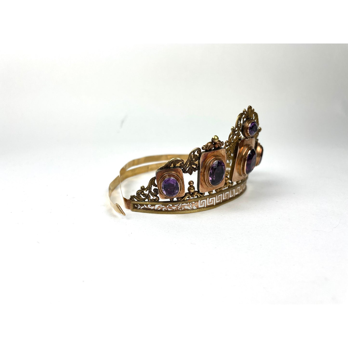 Victorian 22k Gold Amethyst Tiara & Necklace Set