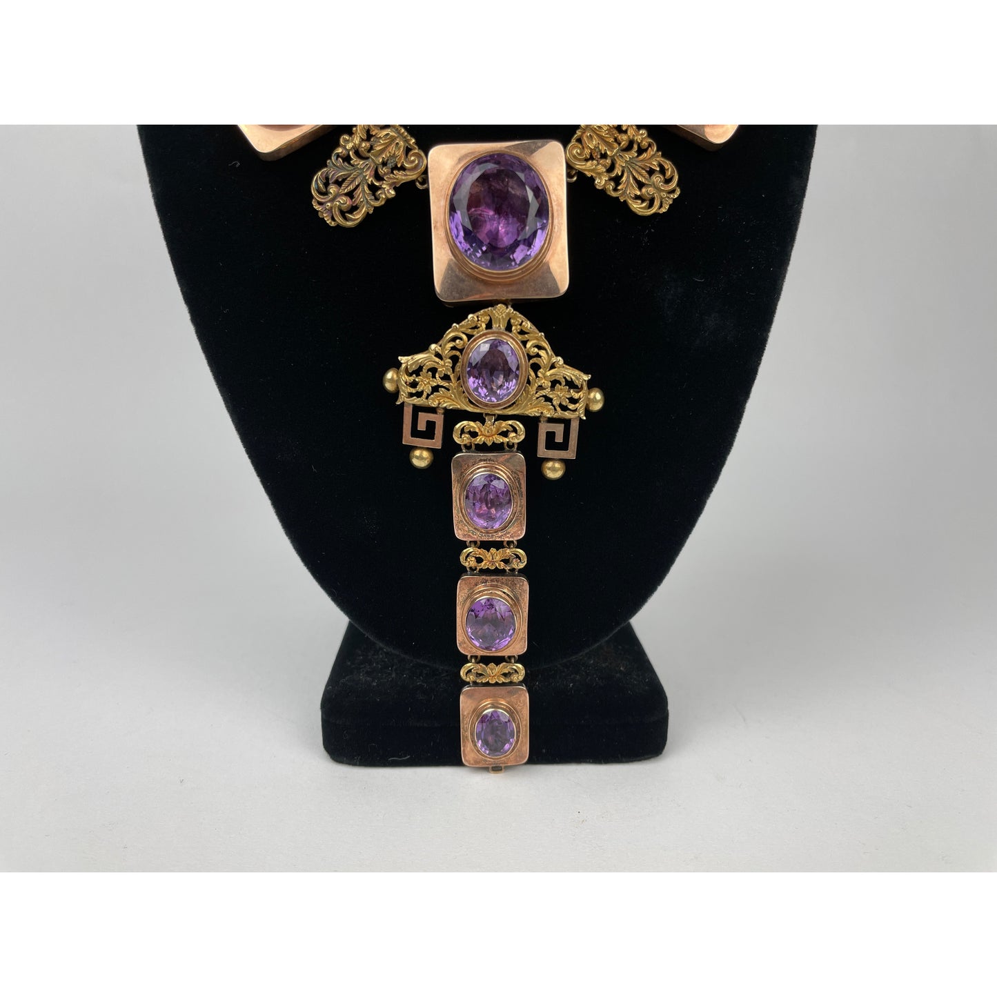 Victorian 22k Gold Amethyst Tiara & Necklace Set