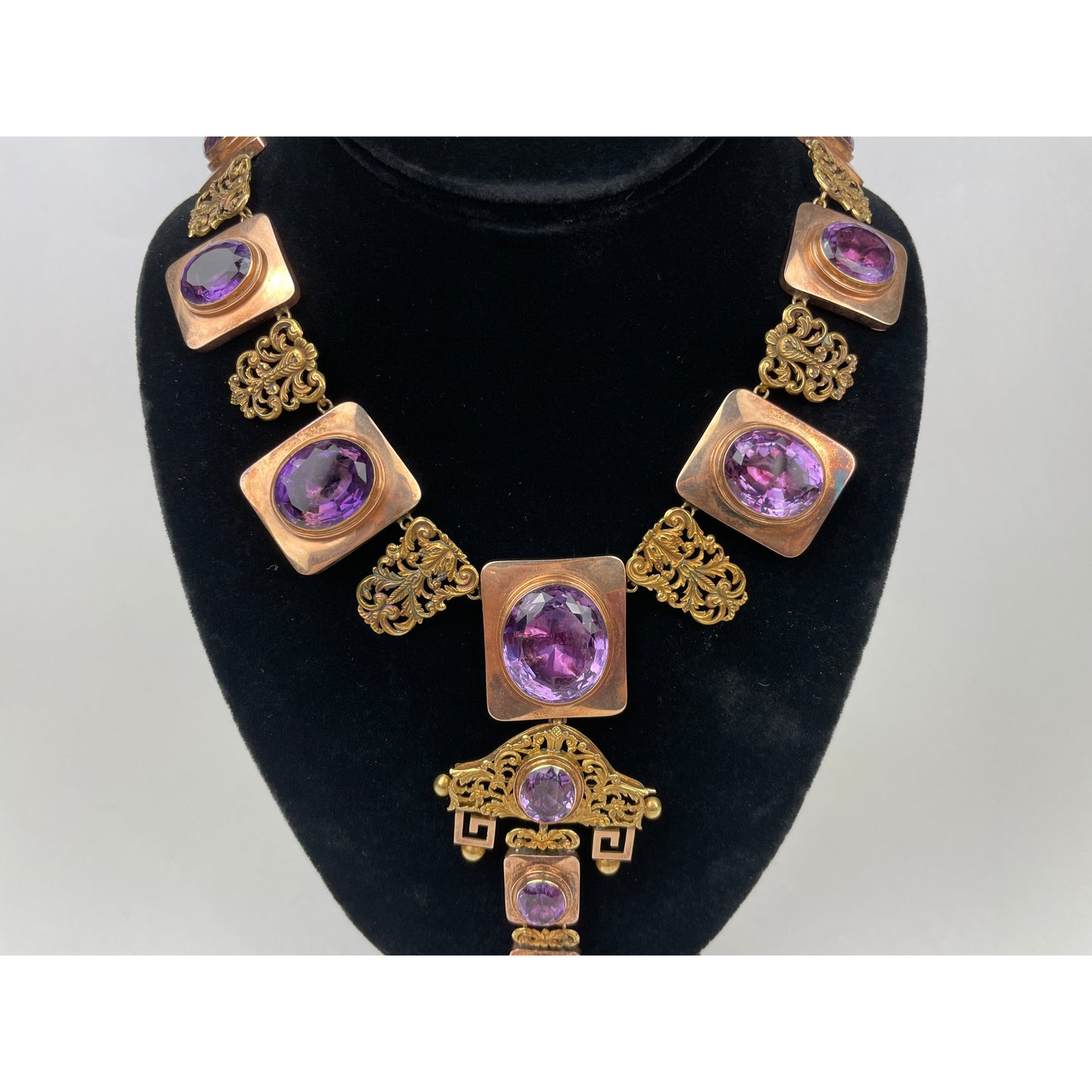 Victorian 22k Gold Amethyst Tiara & Necklace Set