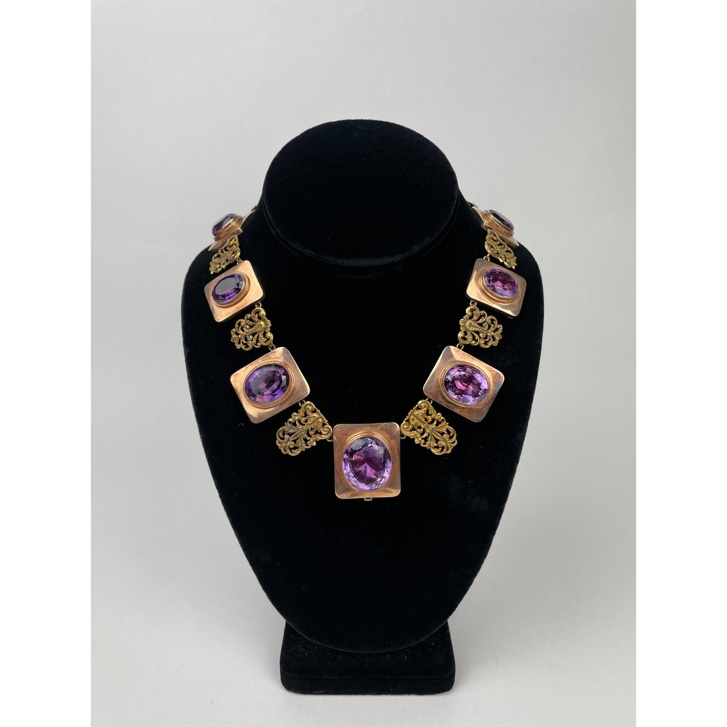 Victorian 22k Gold Amethyst Tiara & Necklace Set