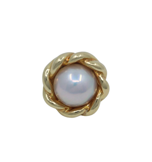 Vintage 18K Gold Pearl Ring