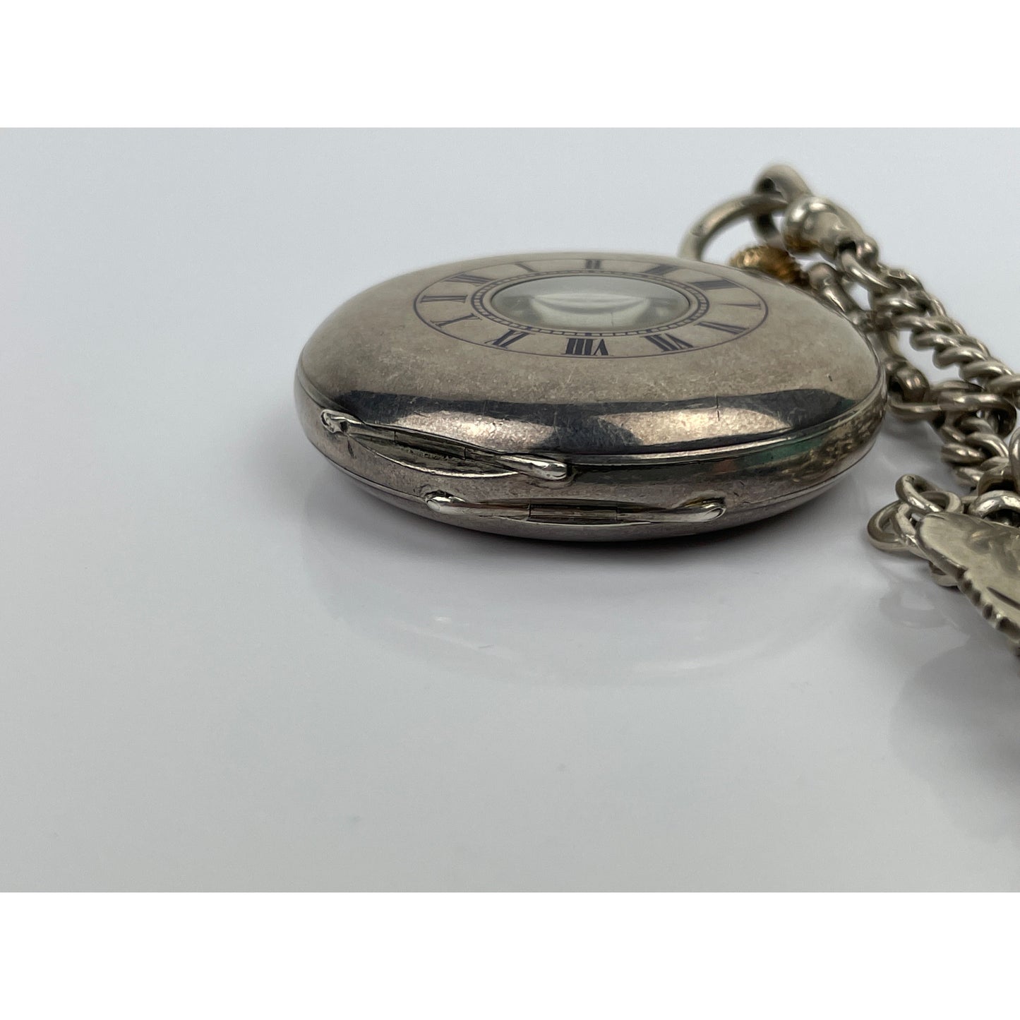 Victorian Hallmarked Silver Pocket Watch & Albert Chain