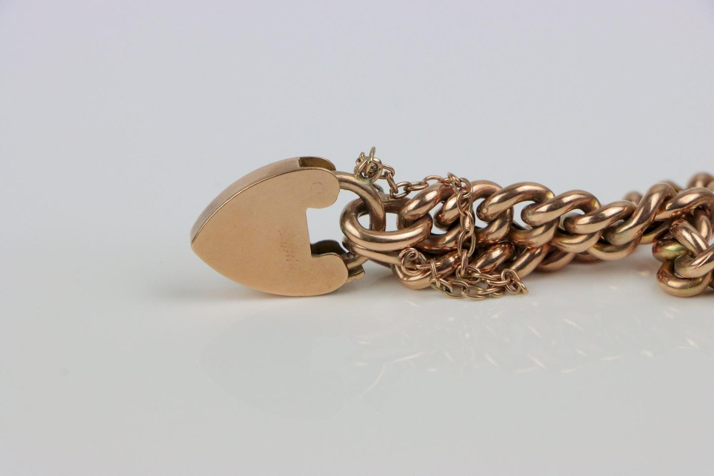 Victorian 9K Gold Heart Lock Bracelet