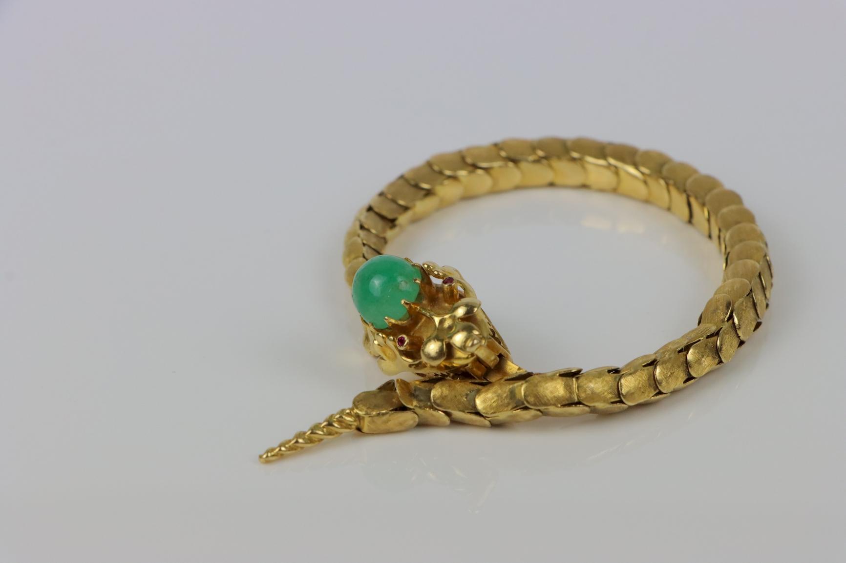 Vintage 18K Gold Reticulated Snake Bracelet