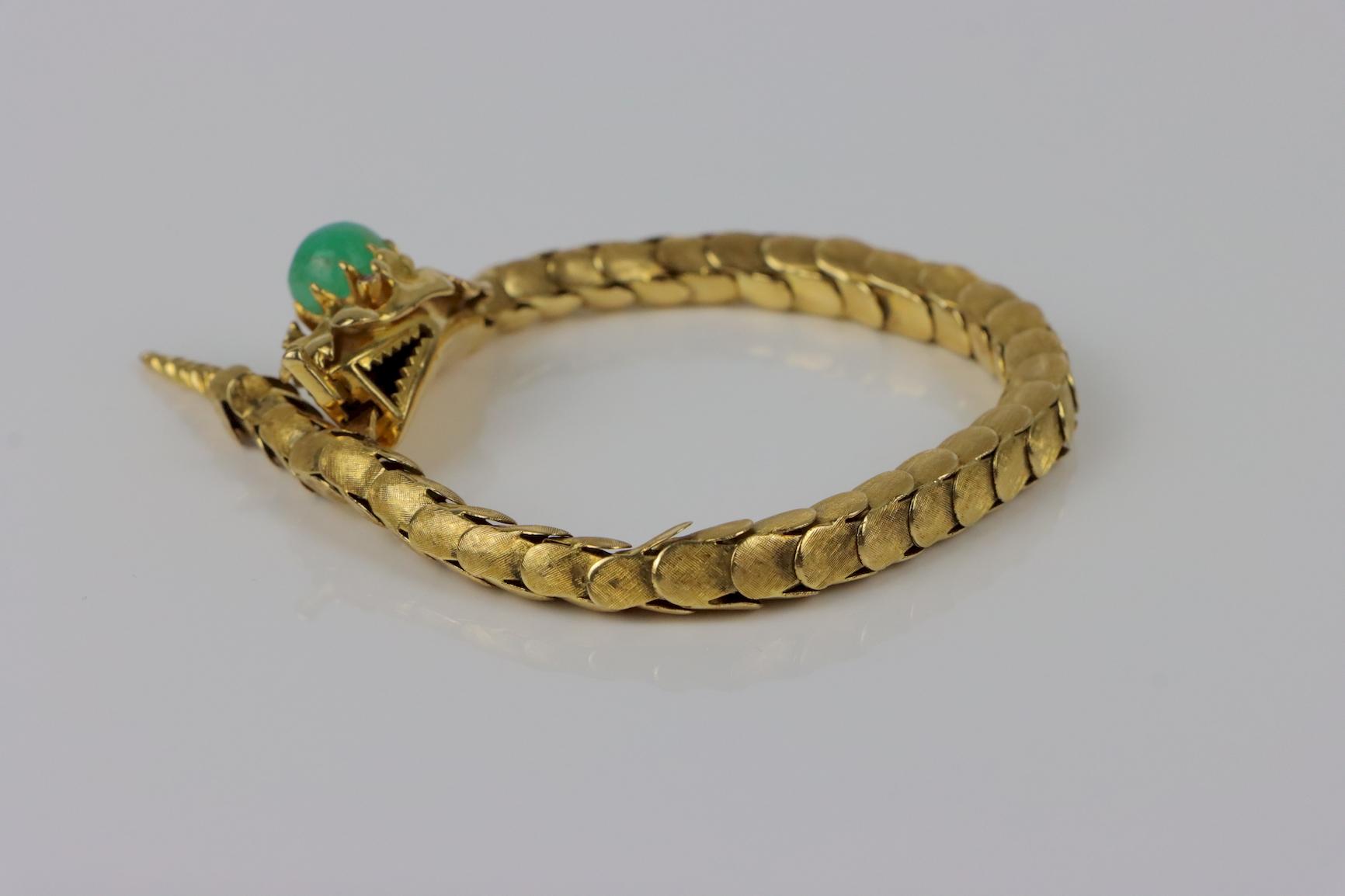 Vintage 18K Gold Reticulated Snake Bracelet