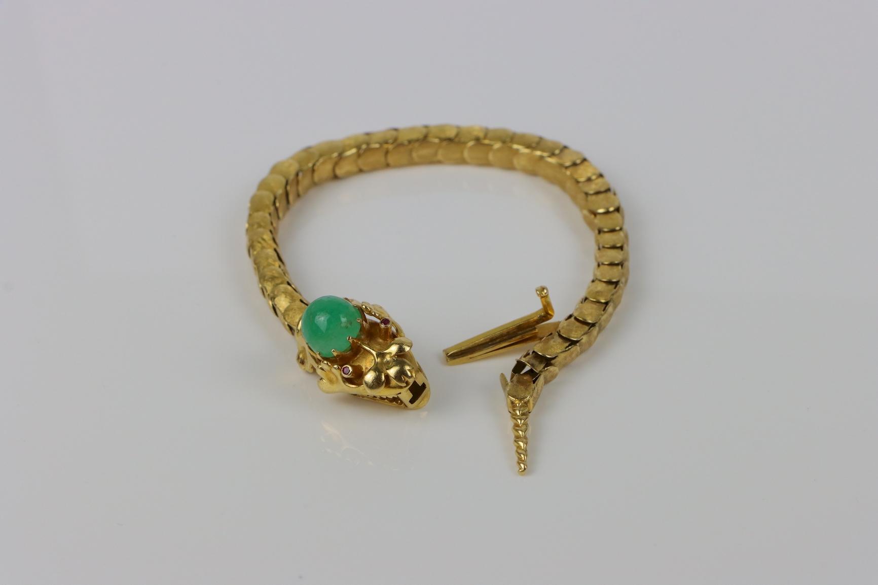 Vintage 18K Gold Reticulated Snake Bracelet