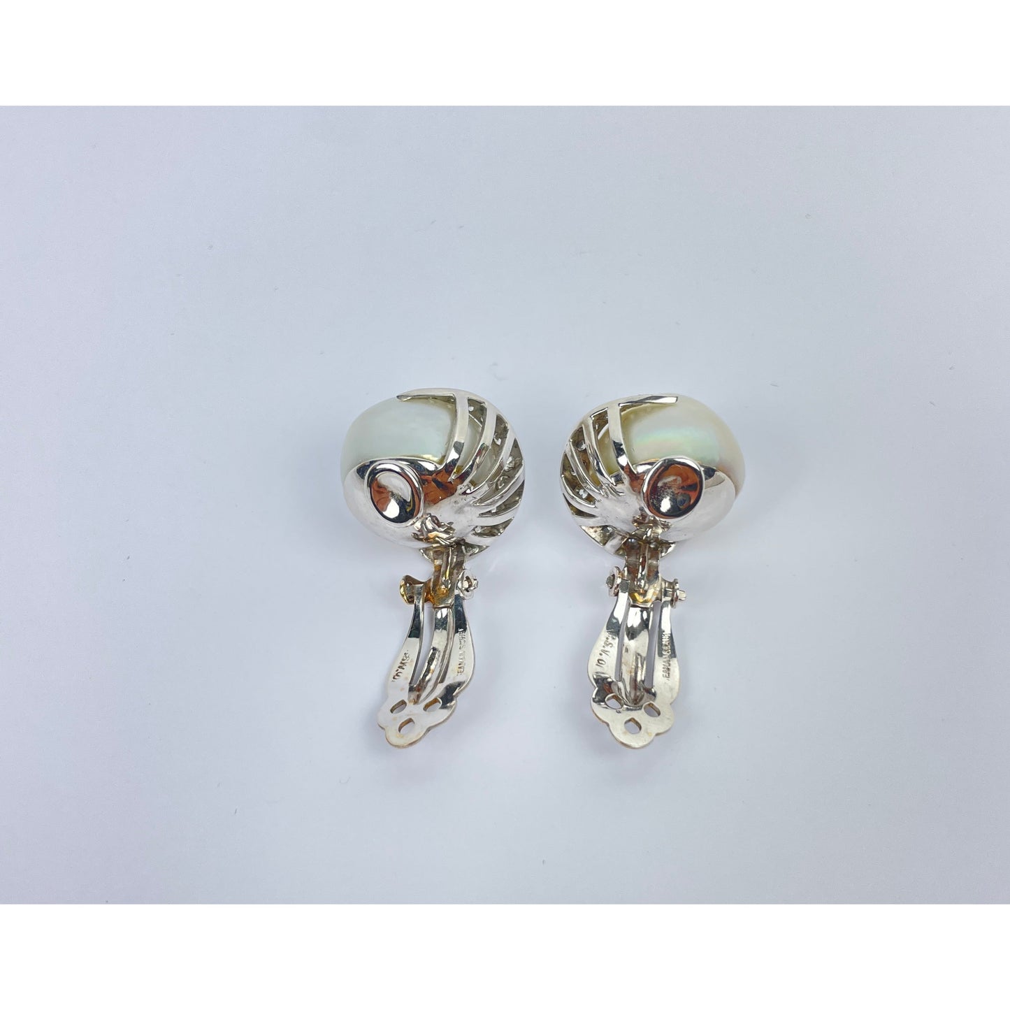 Vintage Seaman Schepps Pair of 14k Gold Pearl Earrings