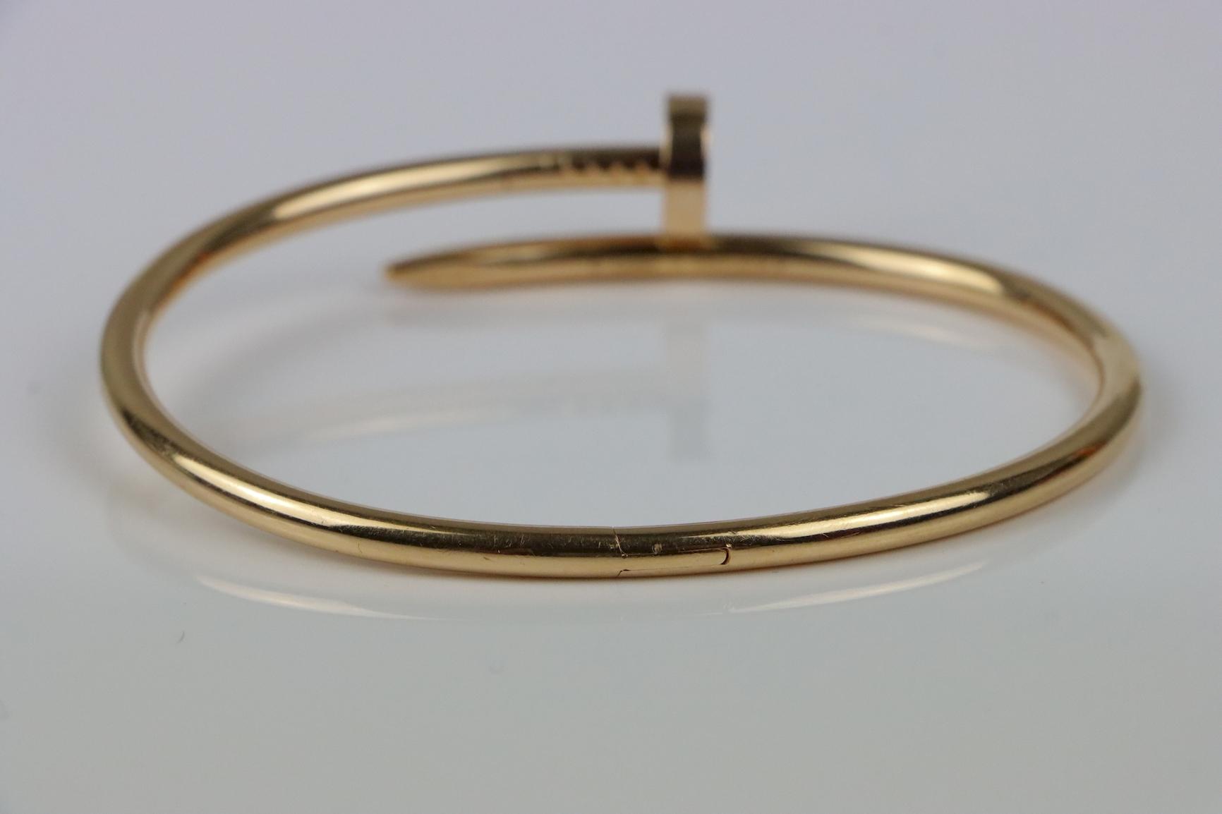 Cartier Rose Gold Juste Un Clou Nail Bracelet SIZE 19