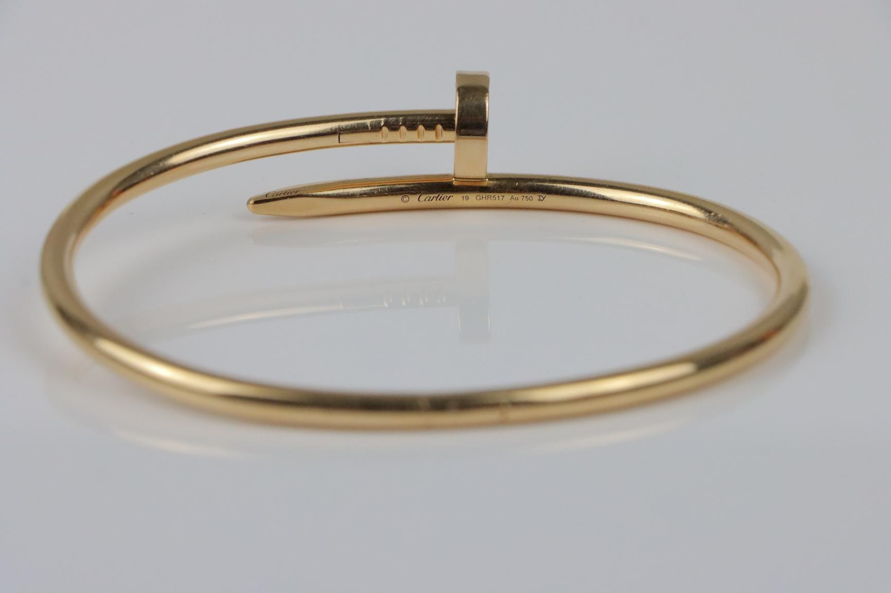 Cartier Rose Gold Juste Un Clou Nail Bracelet SIZE 19