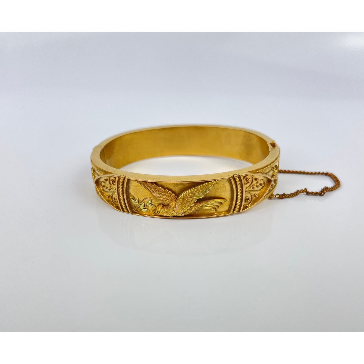 Victorian Etruscan Revival 14k Gold Cuff Bracelet