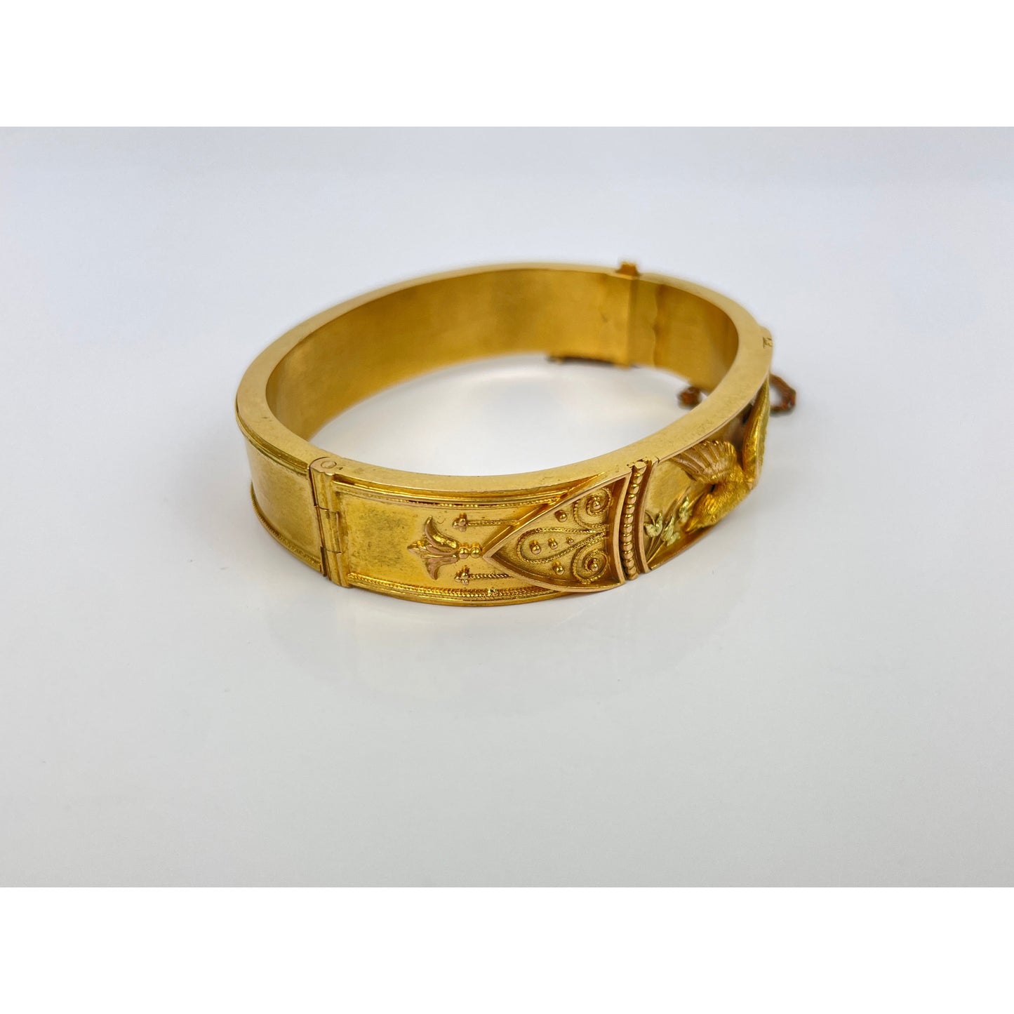 Victorian Etruscan Revival 14k Gold Cuff Bracelet