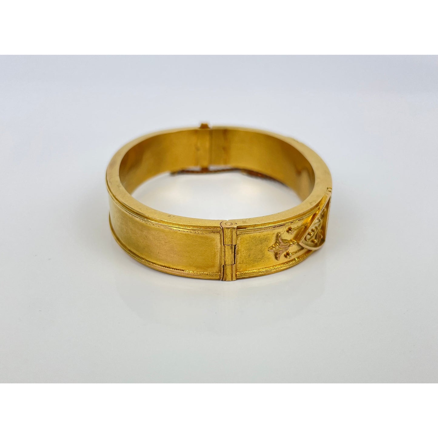 Victorian Etruscan Revival 14k Gold Cuff Bracelet