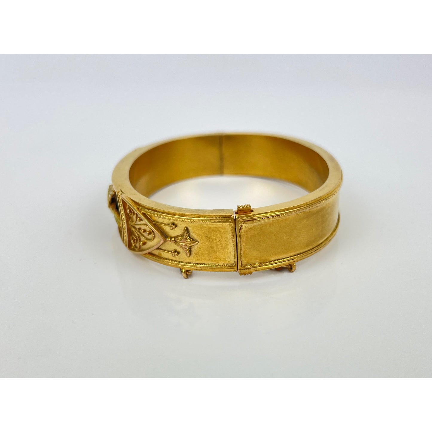 Victorian Etruscan Revival 14k Gold Cuff Bracelet