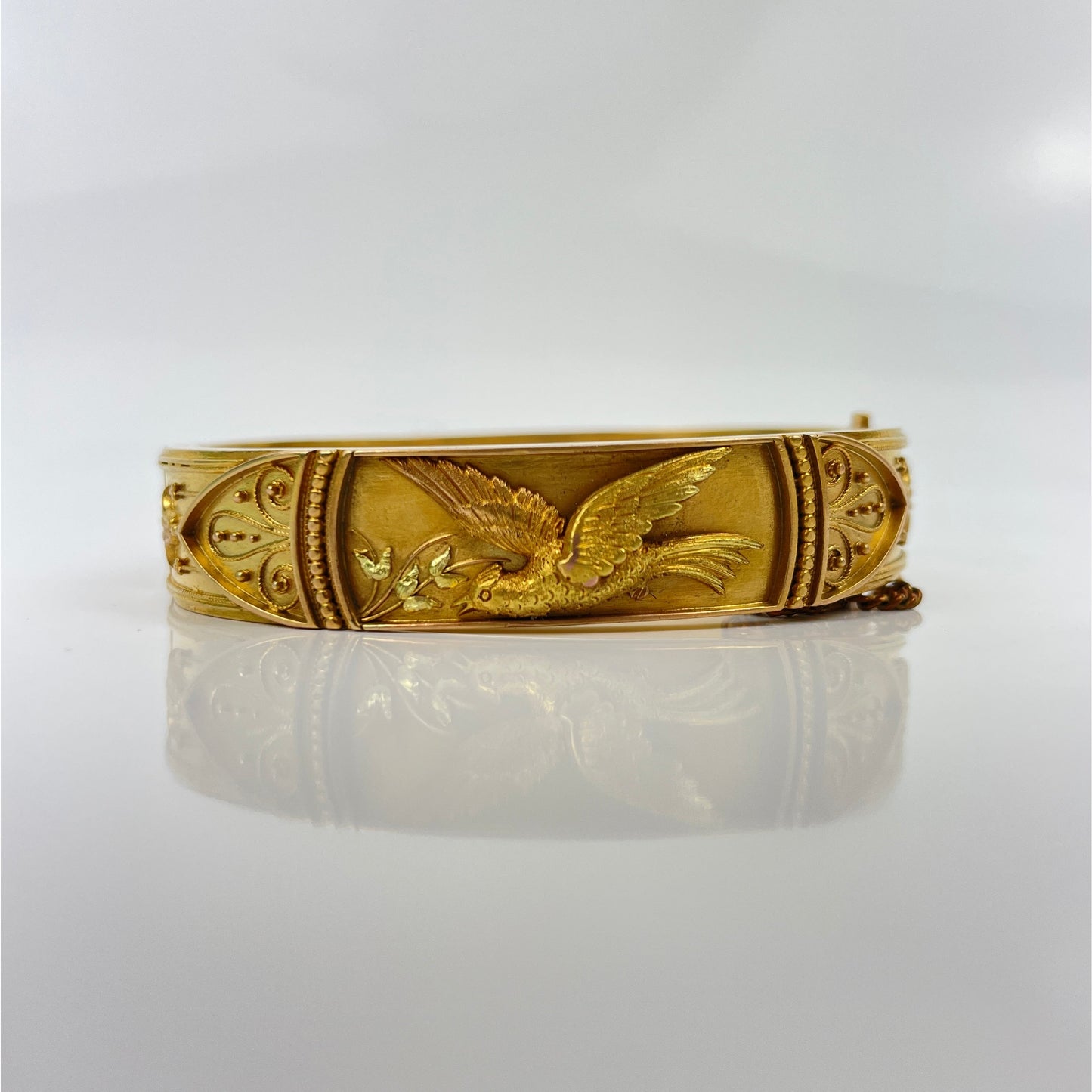 Victorian Etruscan Revival 14k Gold Cuff Bracelet