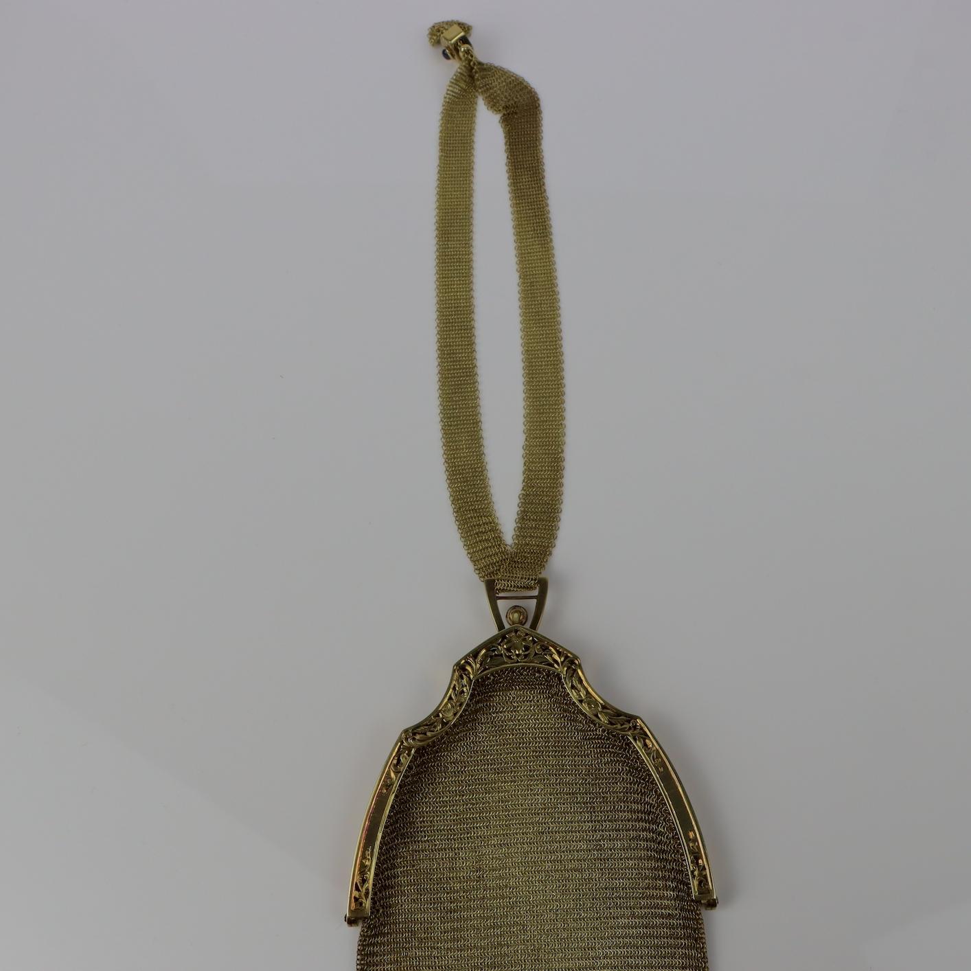 Rare Antique Tiffany & Co. 14K Gold Mesh Purse