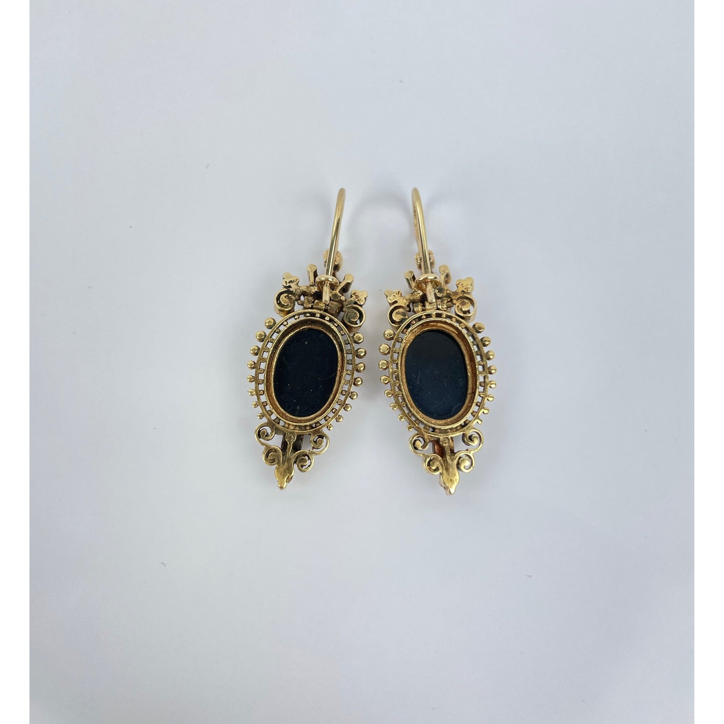 Pair of Victorian 14k Gold Pearl Cameo Earrings