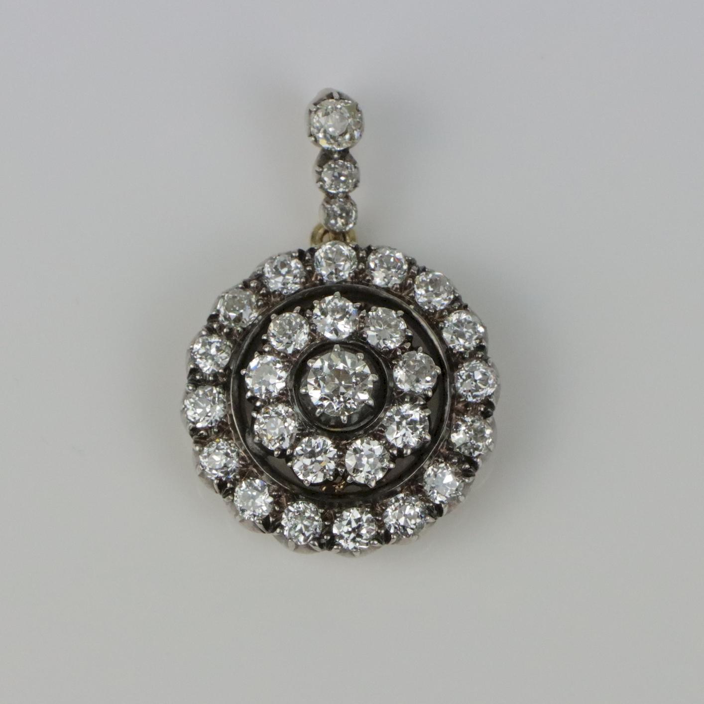 Antique Convertible Platinum Carat Diamond Pendant Brooch