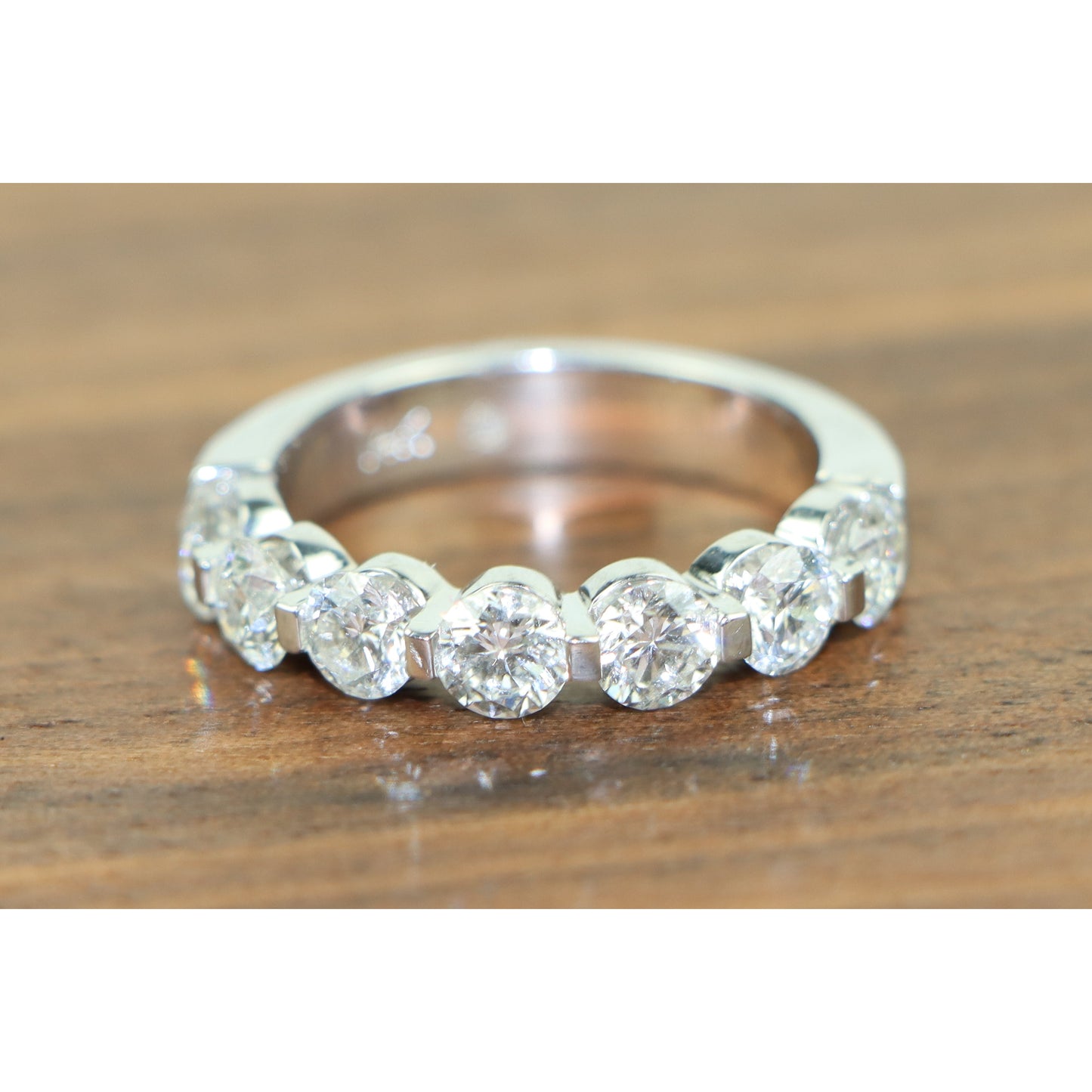 Vintage 2.10 Carat Diamond Half Eternity Band Ring