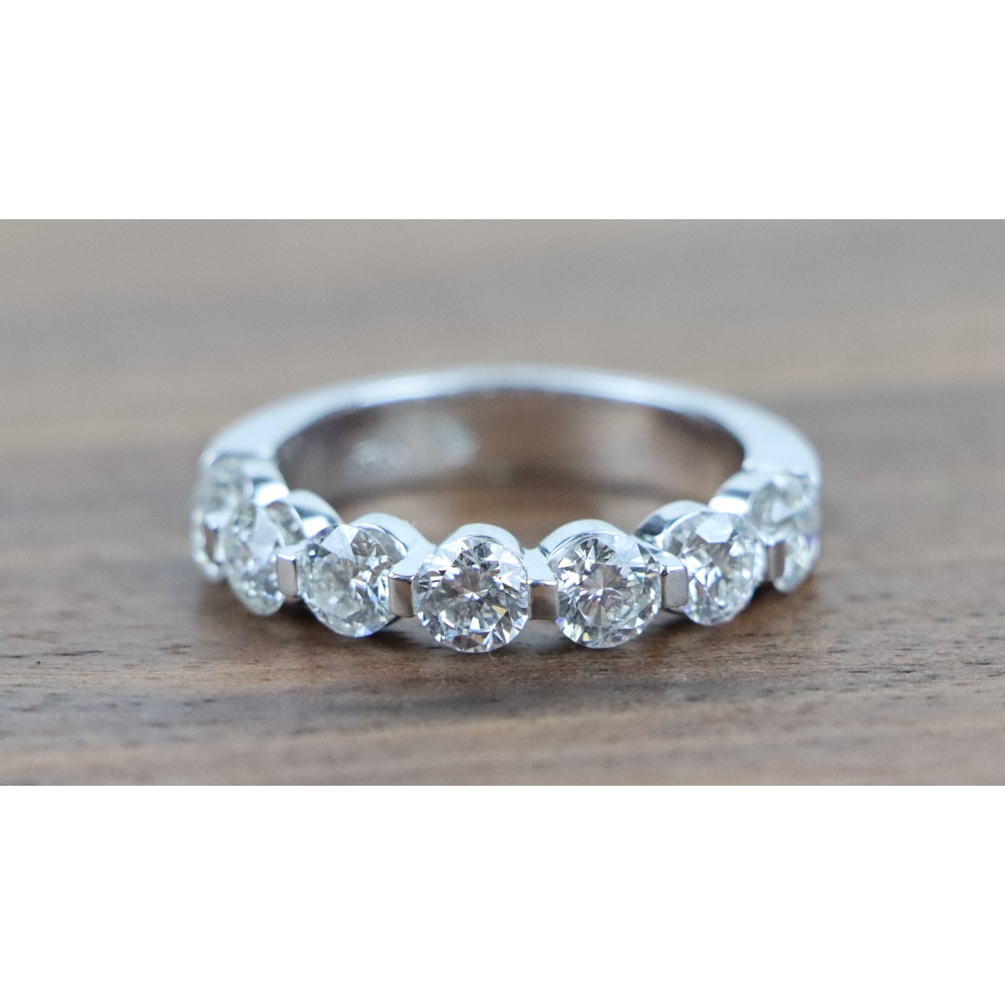 Vintage 2.10 Carat Diamond Half Eternity Band Ring