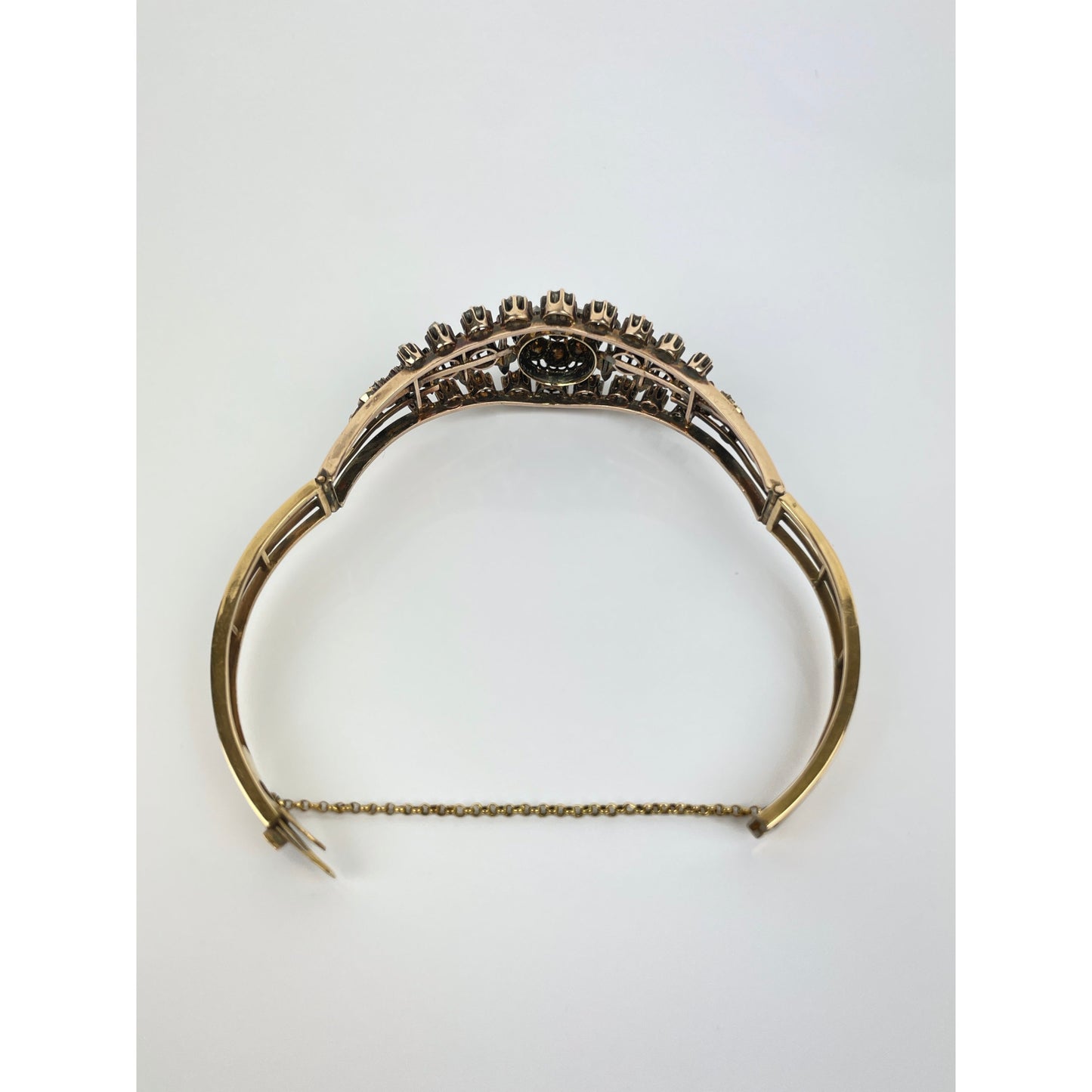 Victorian 14k Gold Rose Cut Diamond Bracelet
