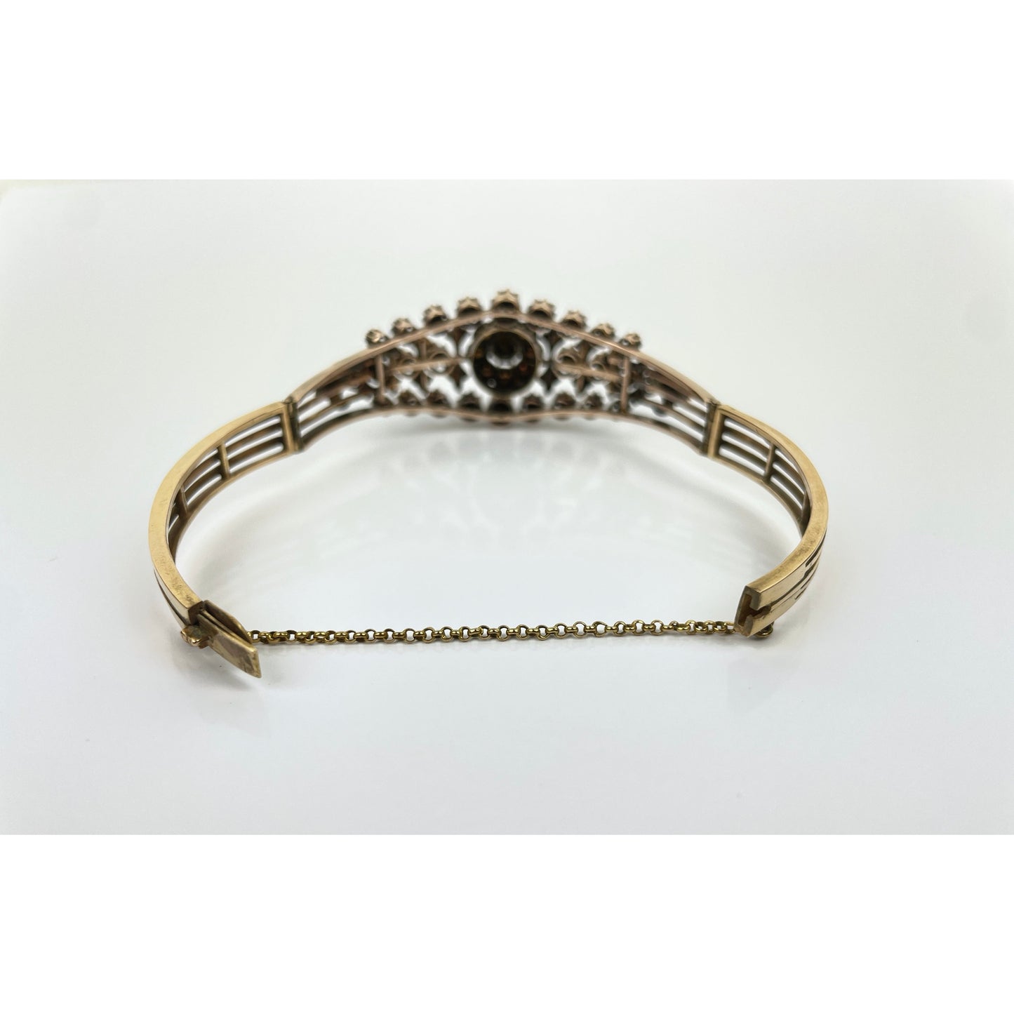 Victorian 14k Gold Rose Cut Diamond Bracelet