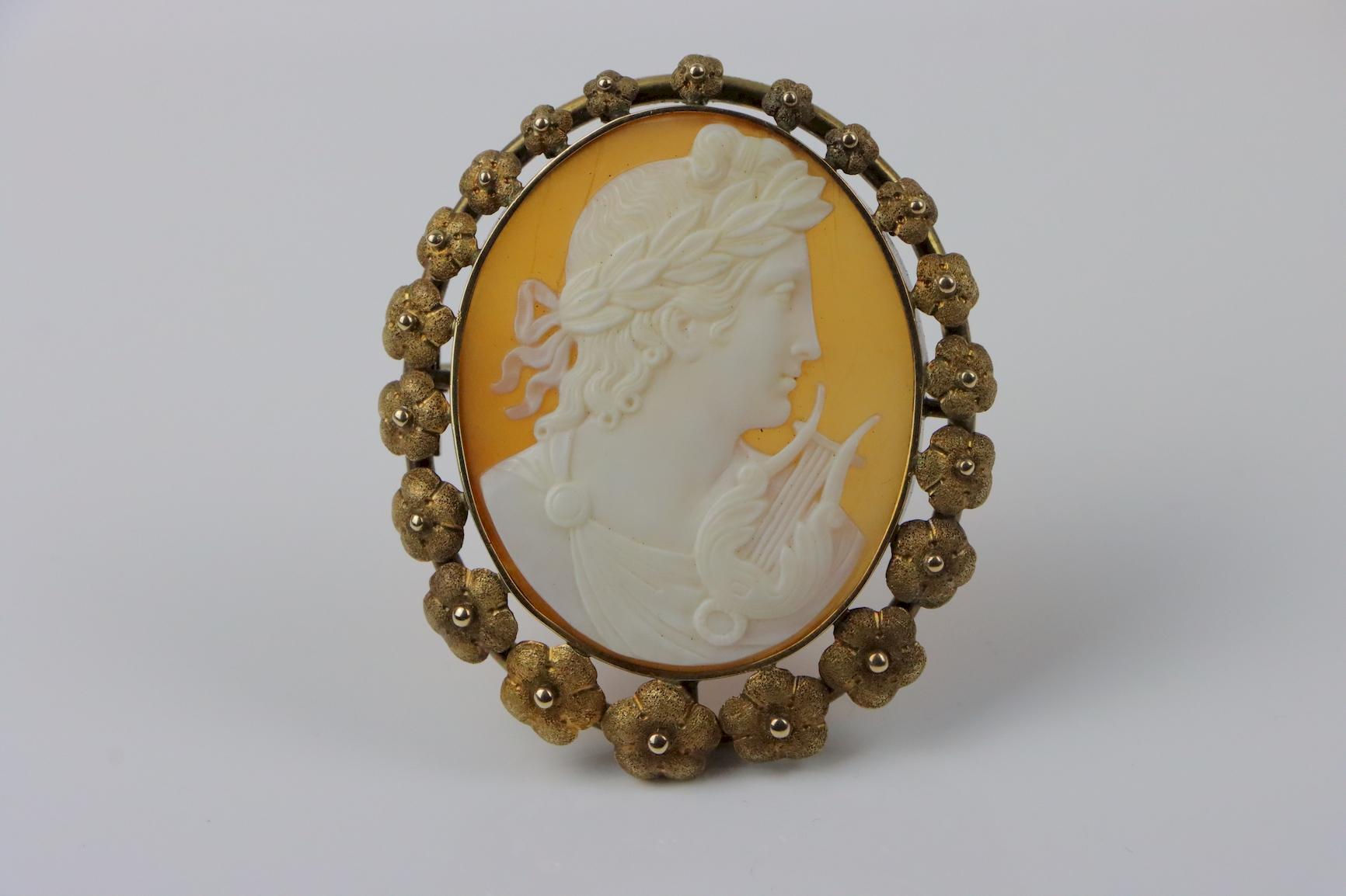 Antique 14K Gold Cameo Set